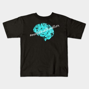 Love Life Teal Mental Health Matters Brain Lightening Bolts Kids T-Shirt